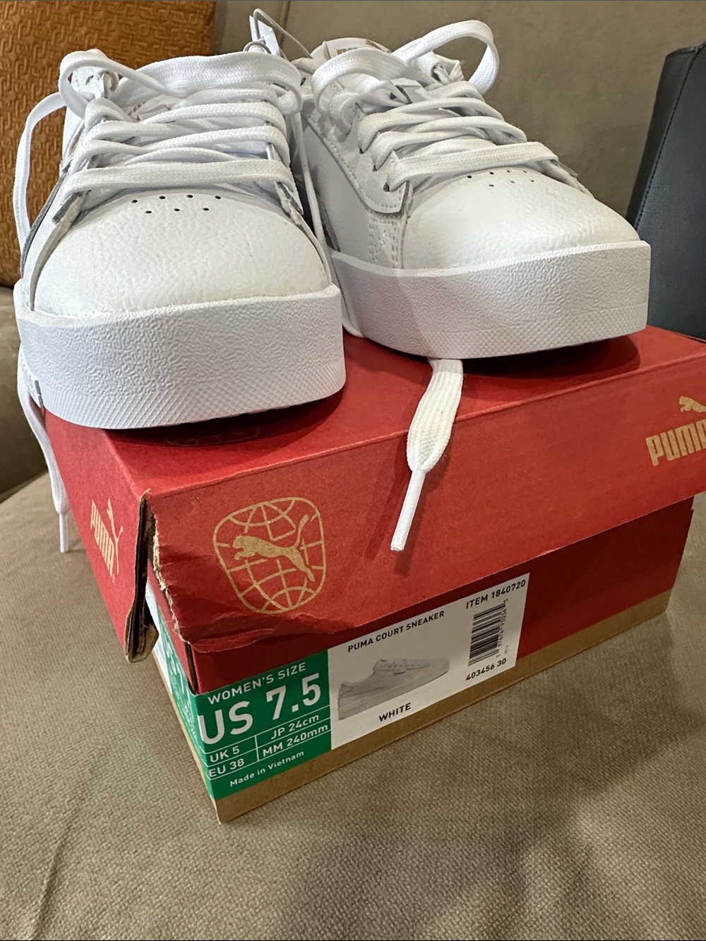 Puma White Women's Court-Style Sneakers